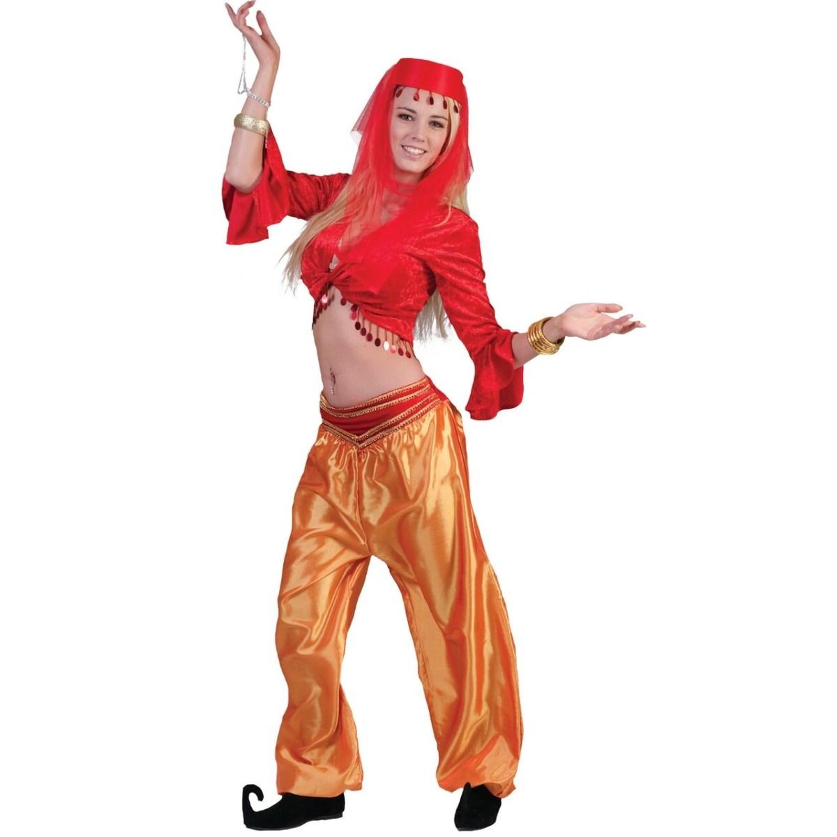 Pantalone odalisca danza del ventre arancioni