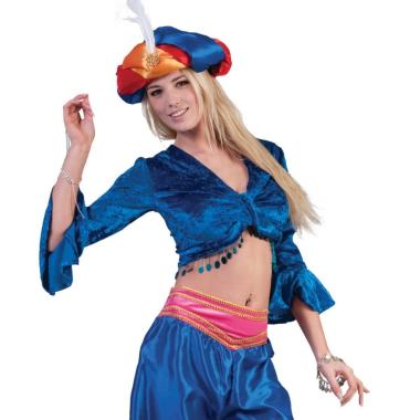 Maglia top odalisca blu