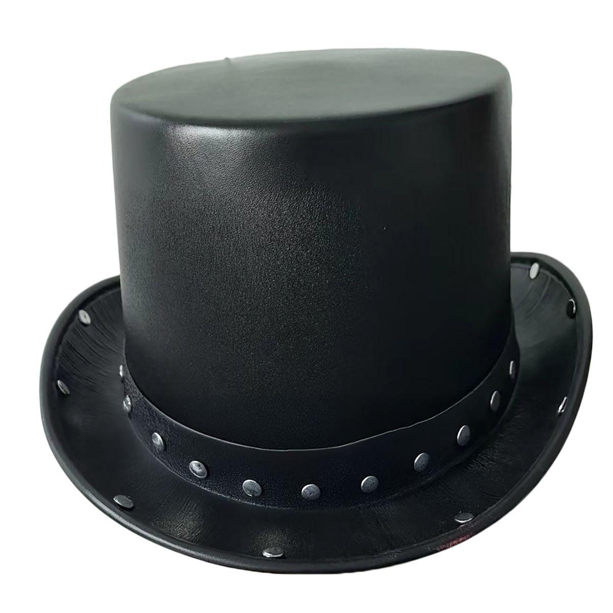 Cappello cilindro nero similpelle Incluso: cilindro.