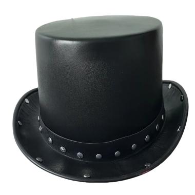 Cappello cilindro nero similpelle Incluso: cilindro.