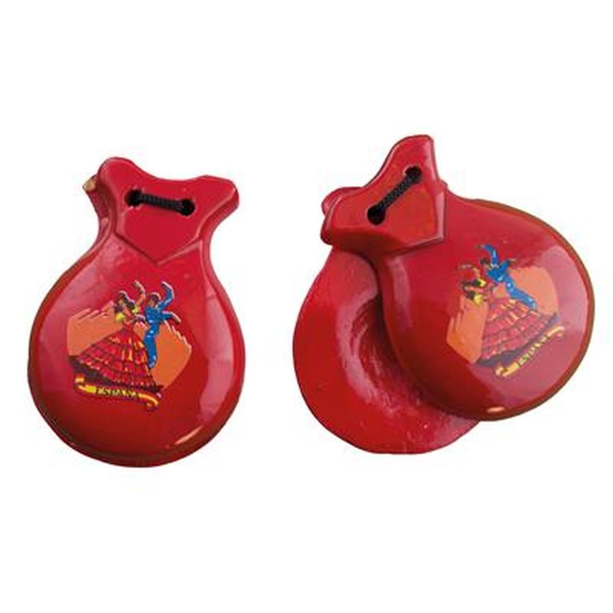 Nacchere legno rosse Set 2 pz