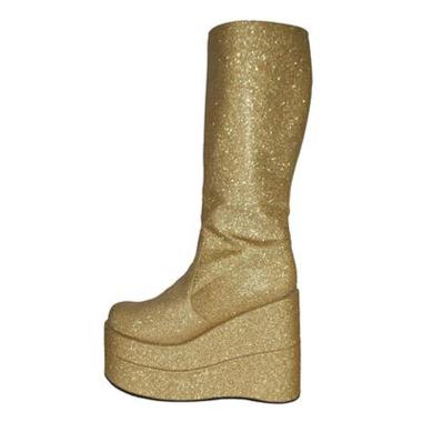 Stivali oro glitter plateau