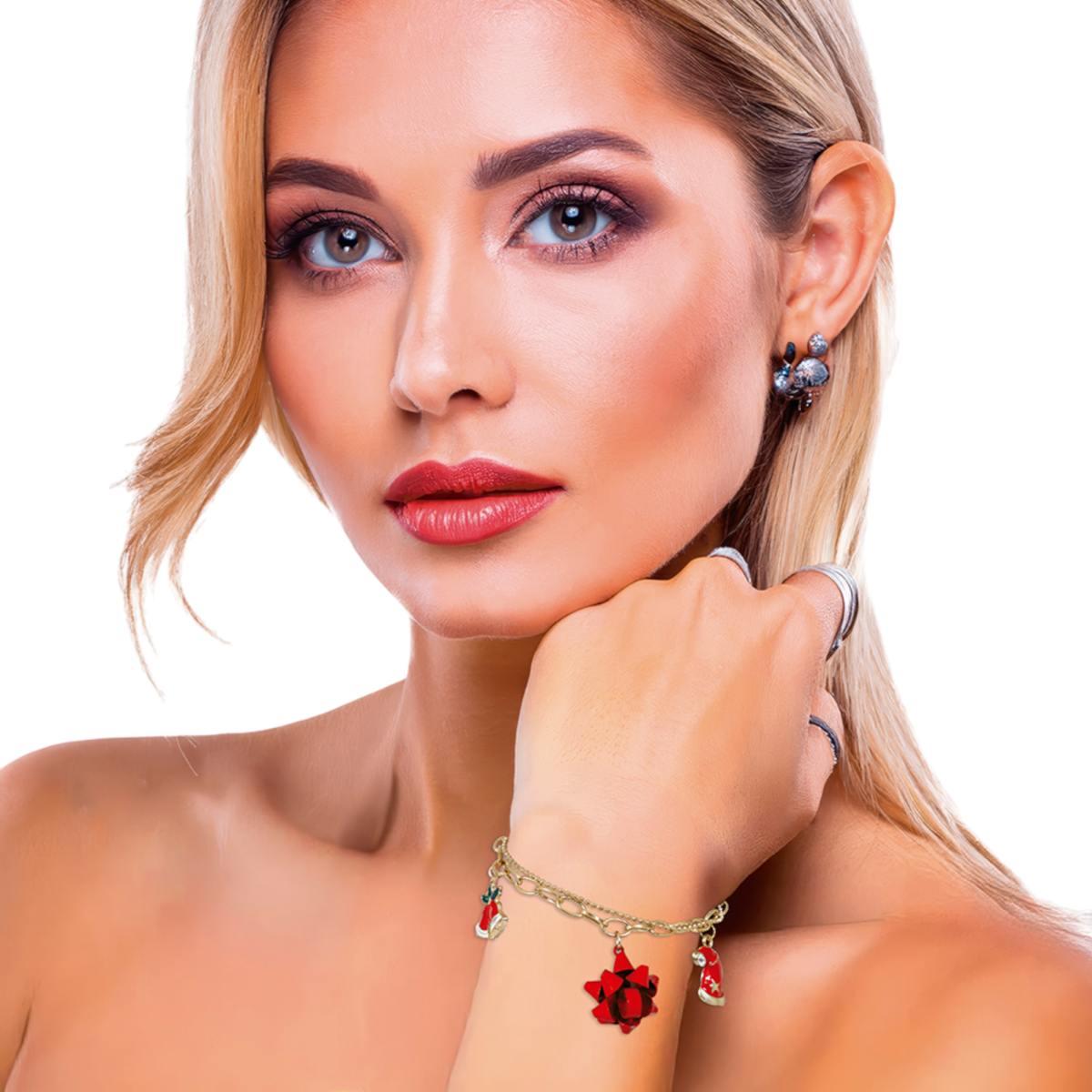 Bracciale soggetti natalizi metallo