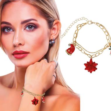 Bracciale soggetti natalizi metallo