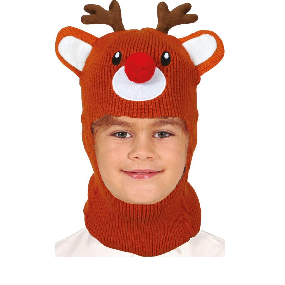 Cappello cappuccio natale renna effetto lana baby
