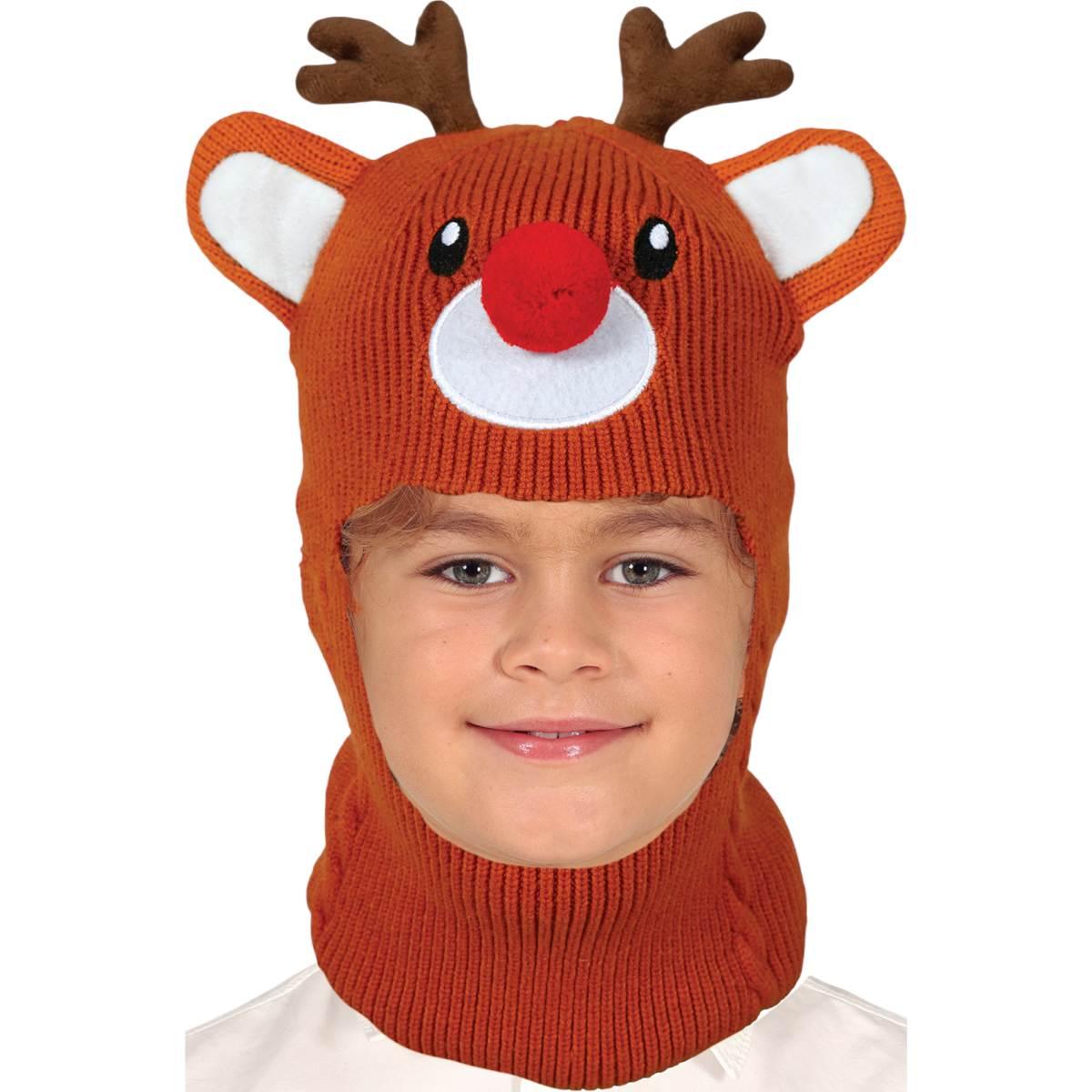 Cappello cappuccio natale renna effetto lana baby