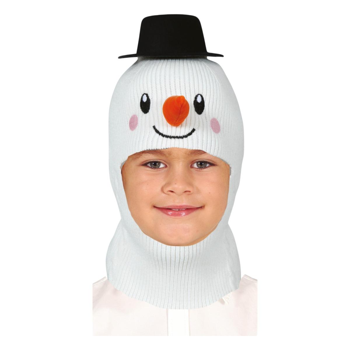 Cappello cappuccio natale pupazzo neve effetto lana baby