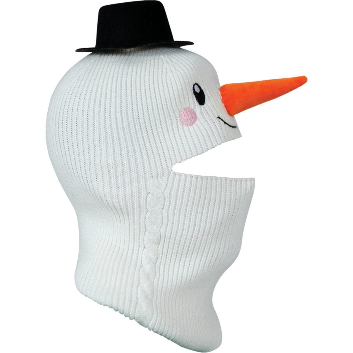 Cappello cappuccio natale pupazzo neve effetto lana baby