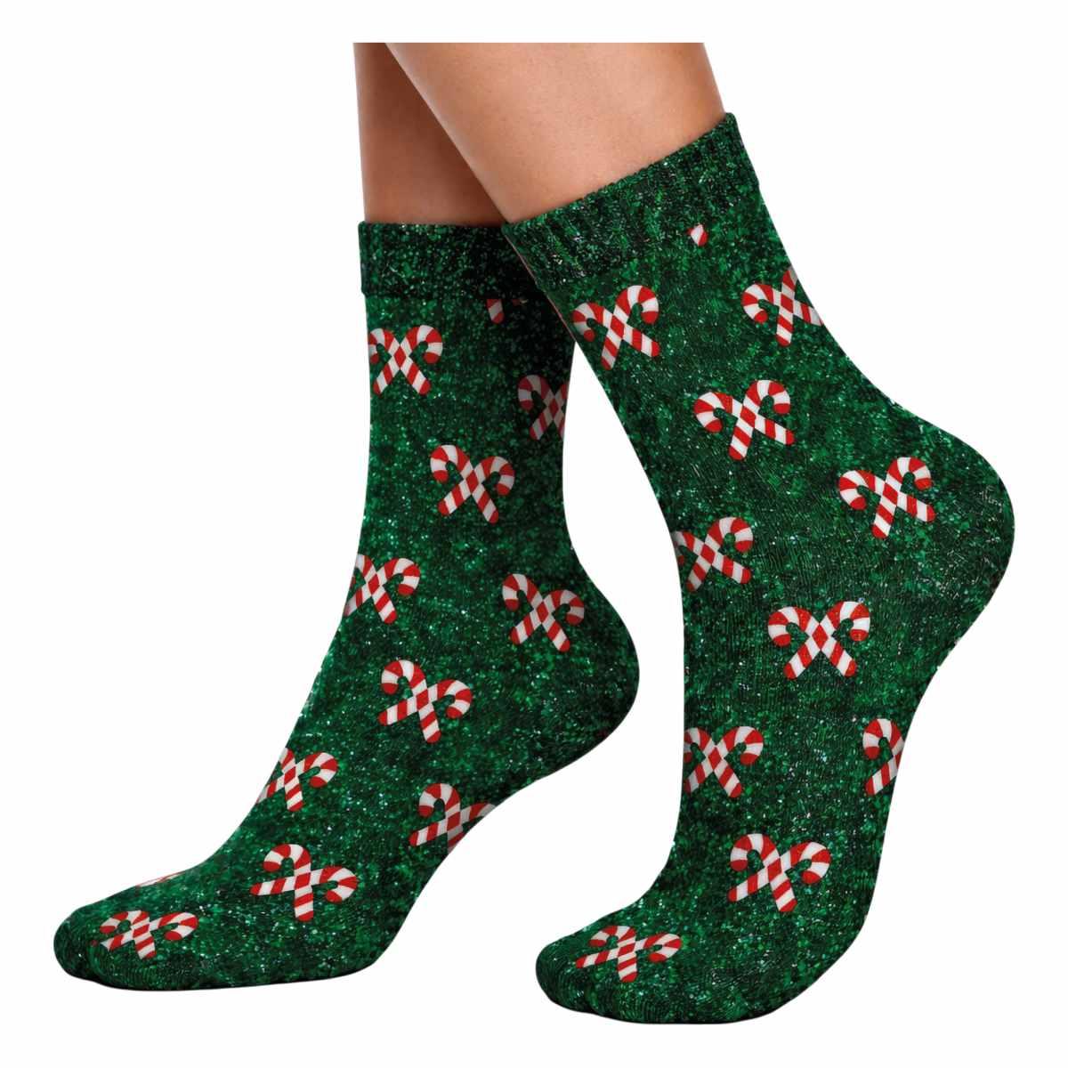Calzini natale glitter verdi candy