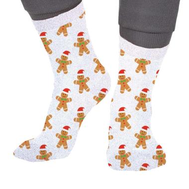 Calzini natale glitter bianchi biscotto