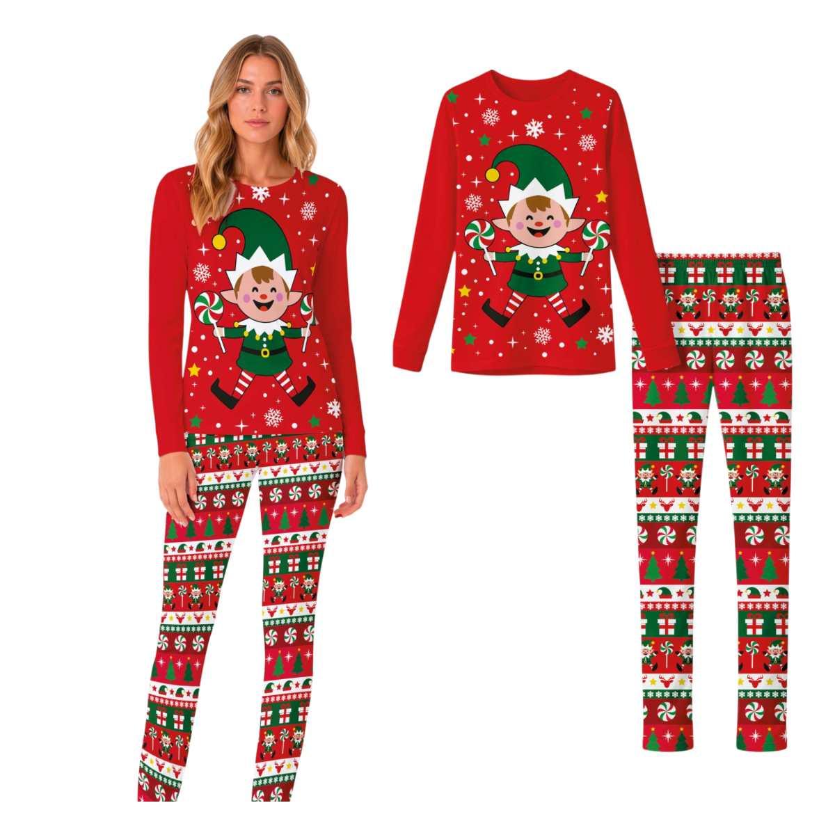 Pigiama natale rosso elfo