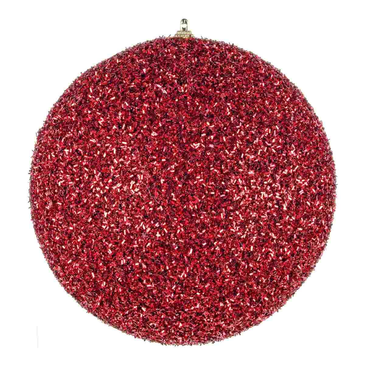 Pallina di Natale rosso glitter 20 cm |_567