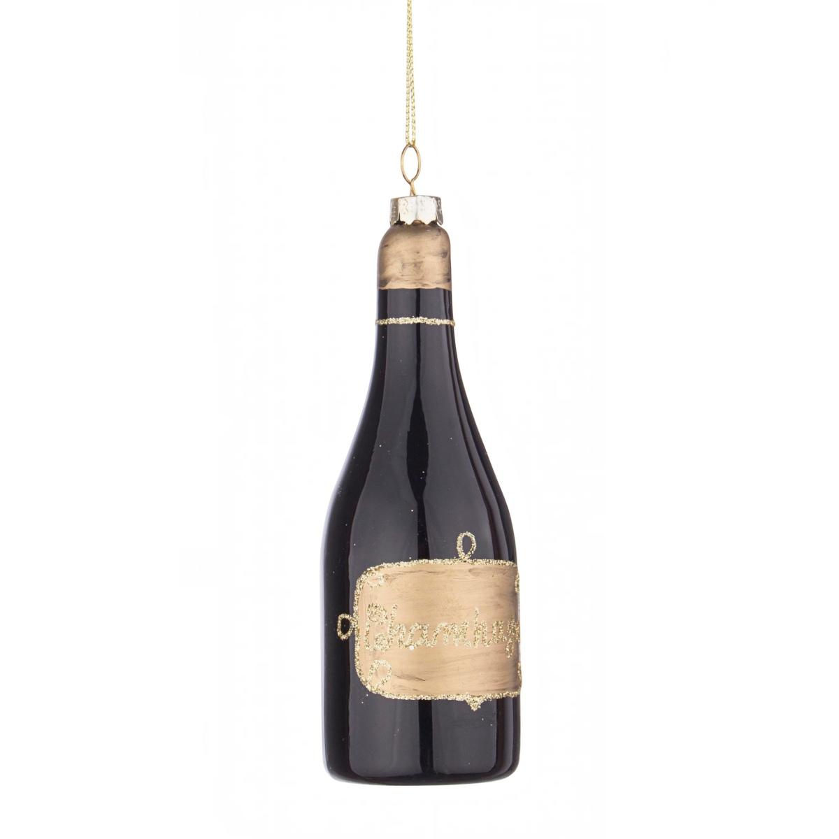 Pallina di Natale in vetro bottiglia champagne 13 cm