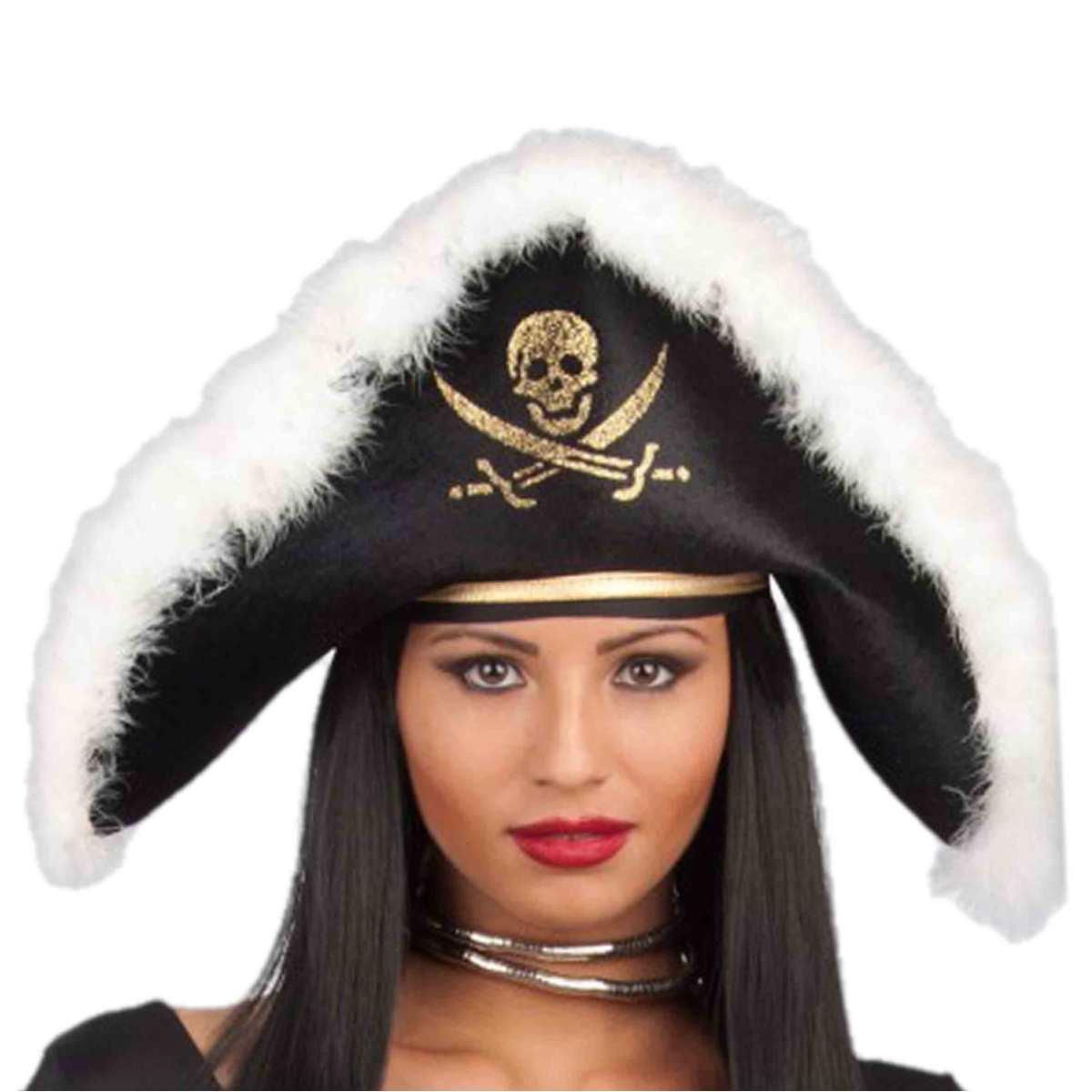 Cappello tricorno pirata nero