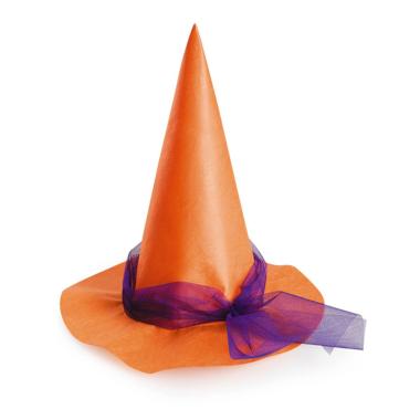 Cappello strega baby arancione tulle