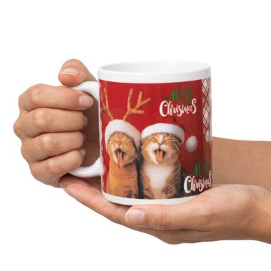 Tazza natalizia gatti ceramica