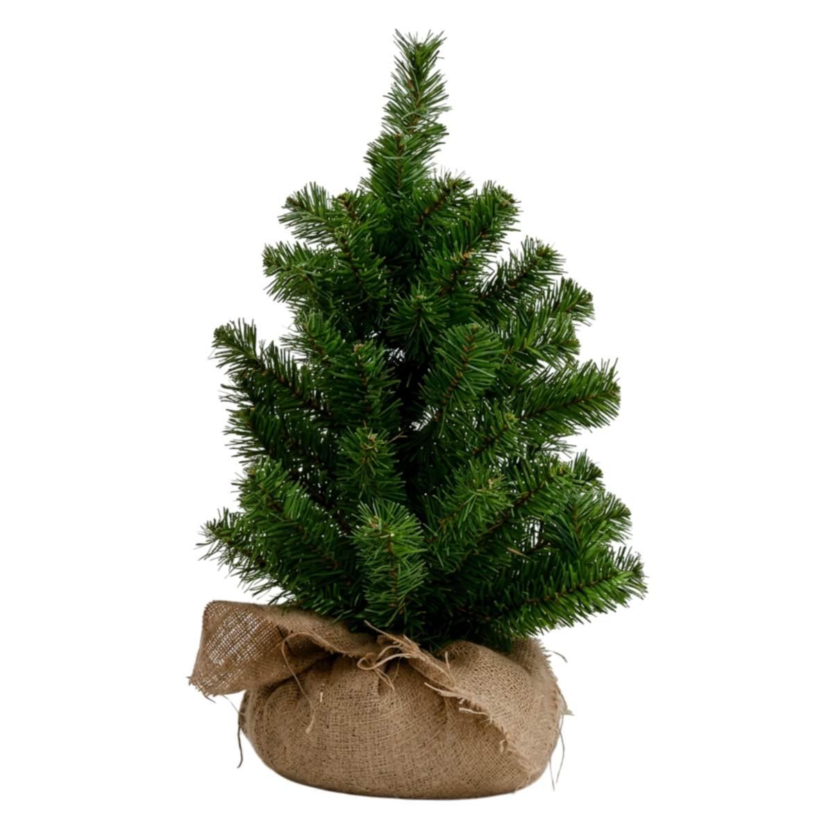 Albero di Natale verde base juta 60 cm