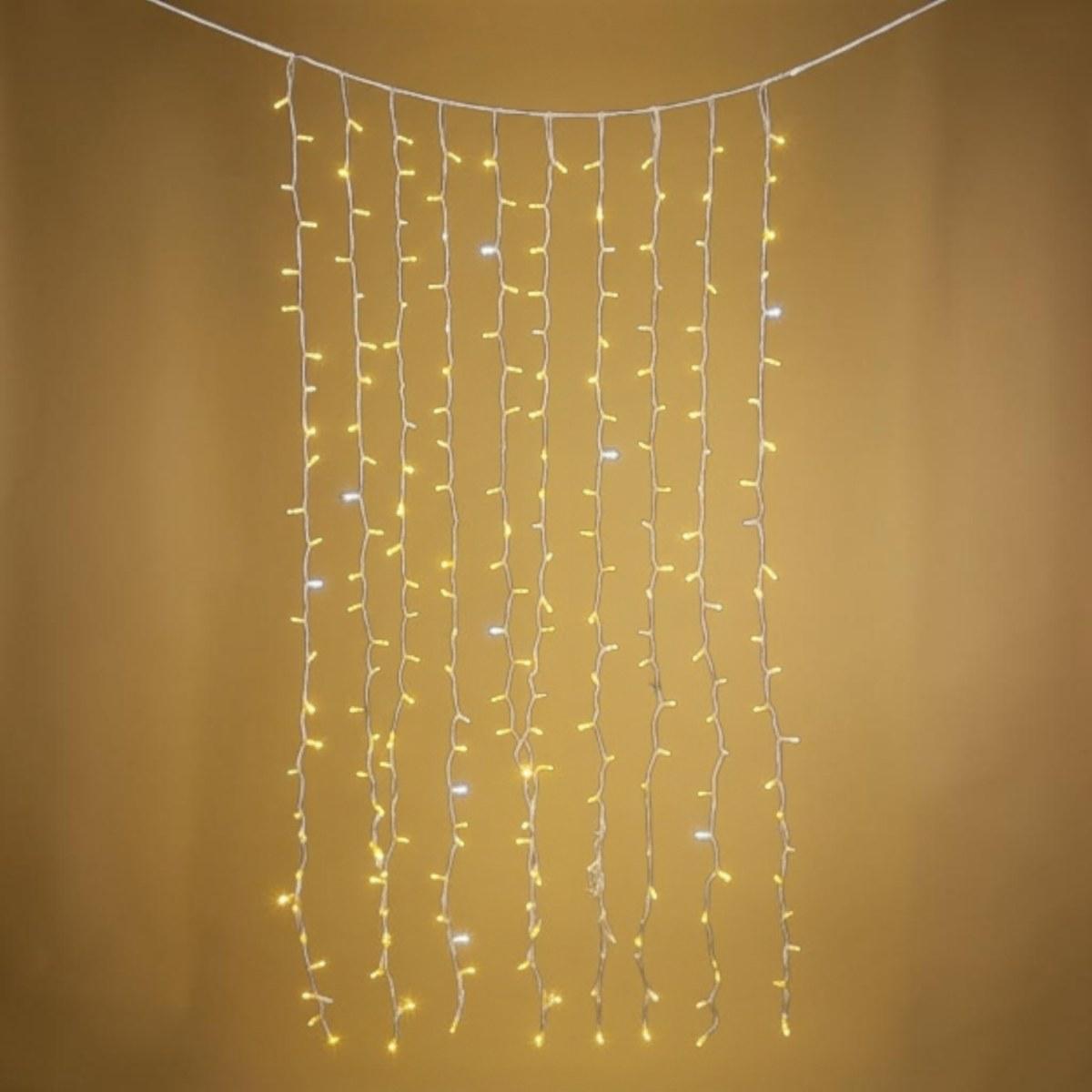Luci 100 x 300 cm di Natale tenda esterno 300 LED bianco flash freddo