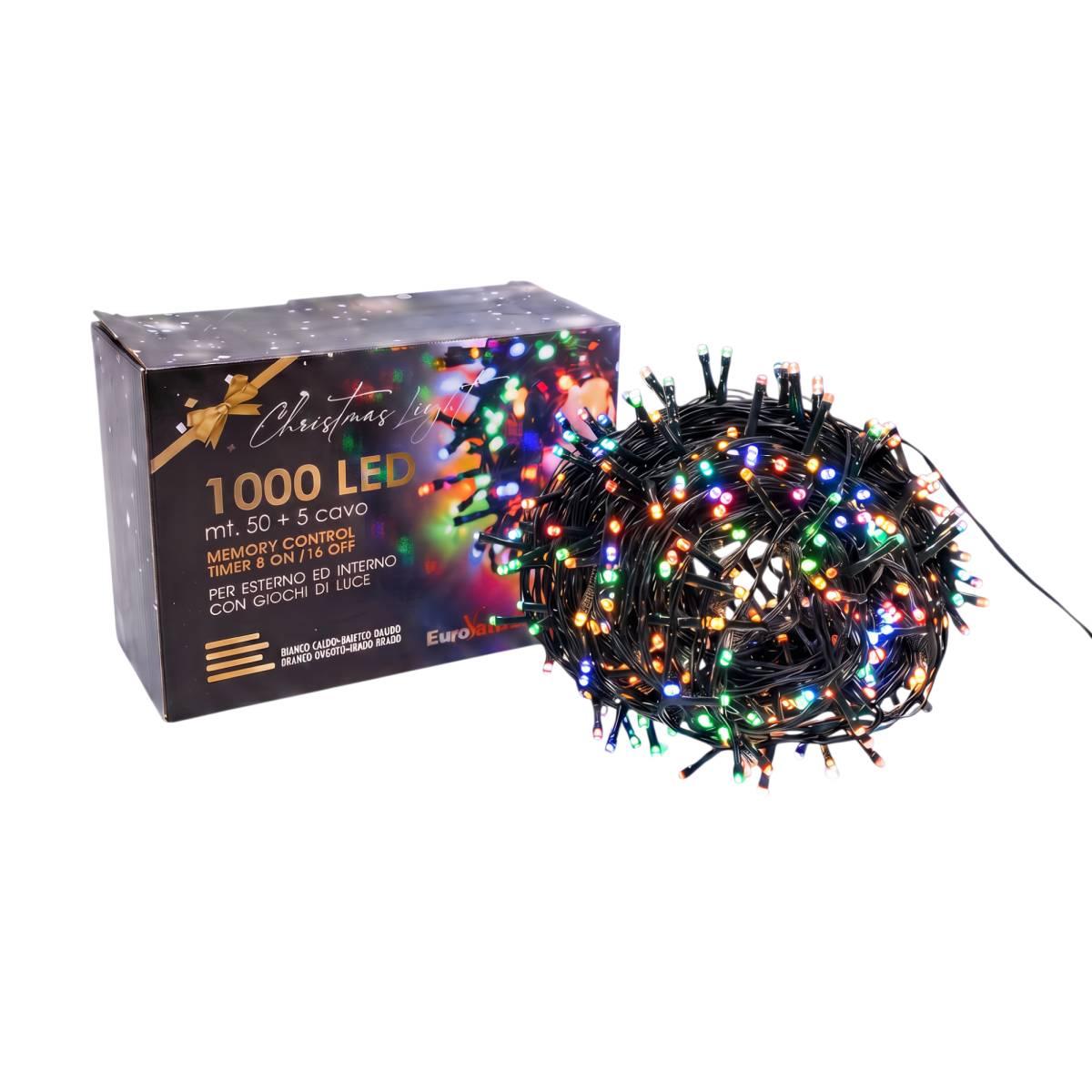 Luci di Natale esterno 1000 LED multicolor giochi luce