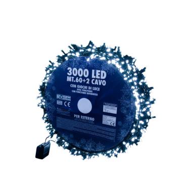 Luci di Natale esterno 3000 LED bianco freddo giochi luce
