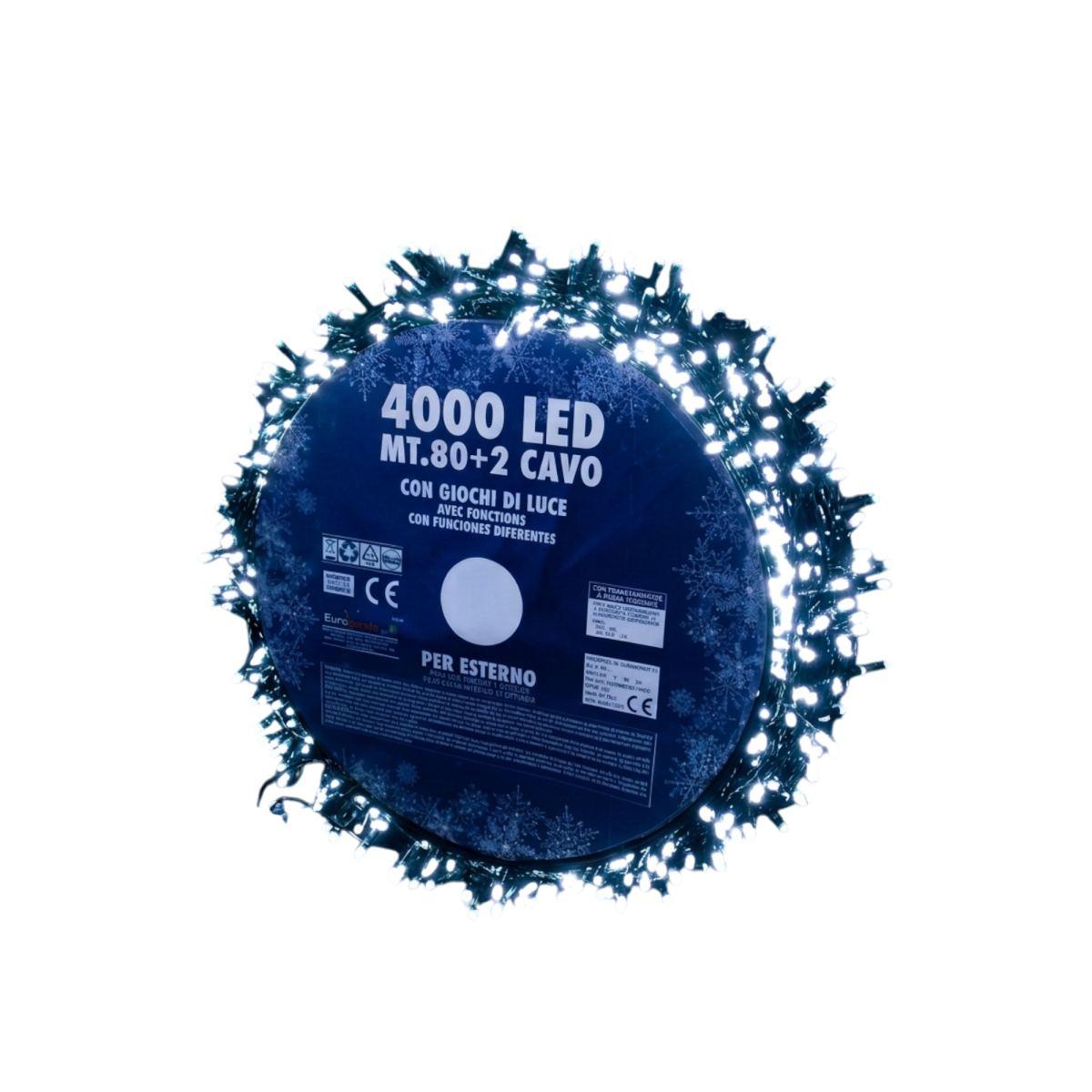 Luci di Natale esterno 4000 LED bianco freddo giochi luce