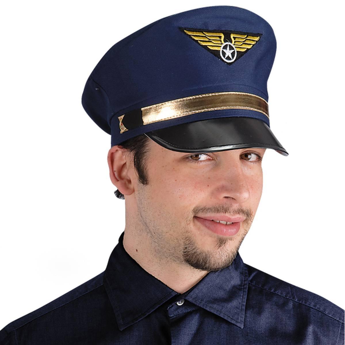 Cappello pilota blu