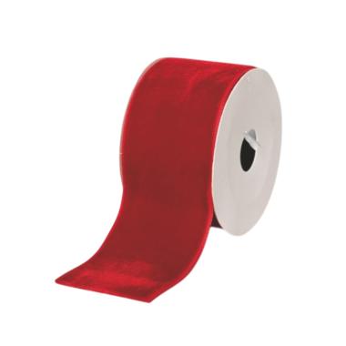 Nastro 2,70 mt natalizio 50 mm velluto rosso