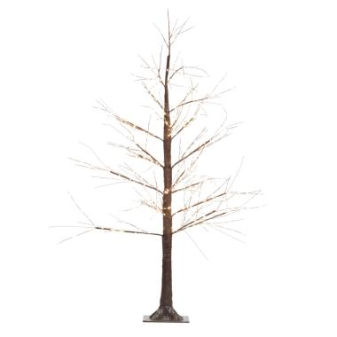 Albero di Natale LED bianco caldo marrone 120 cm