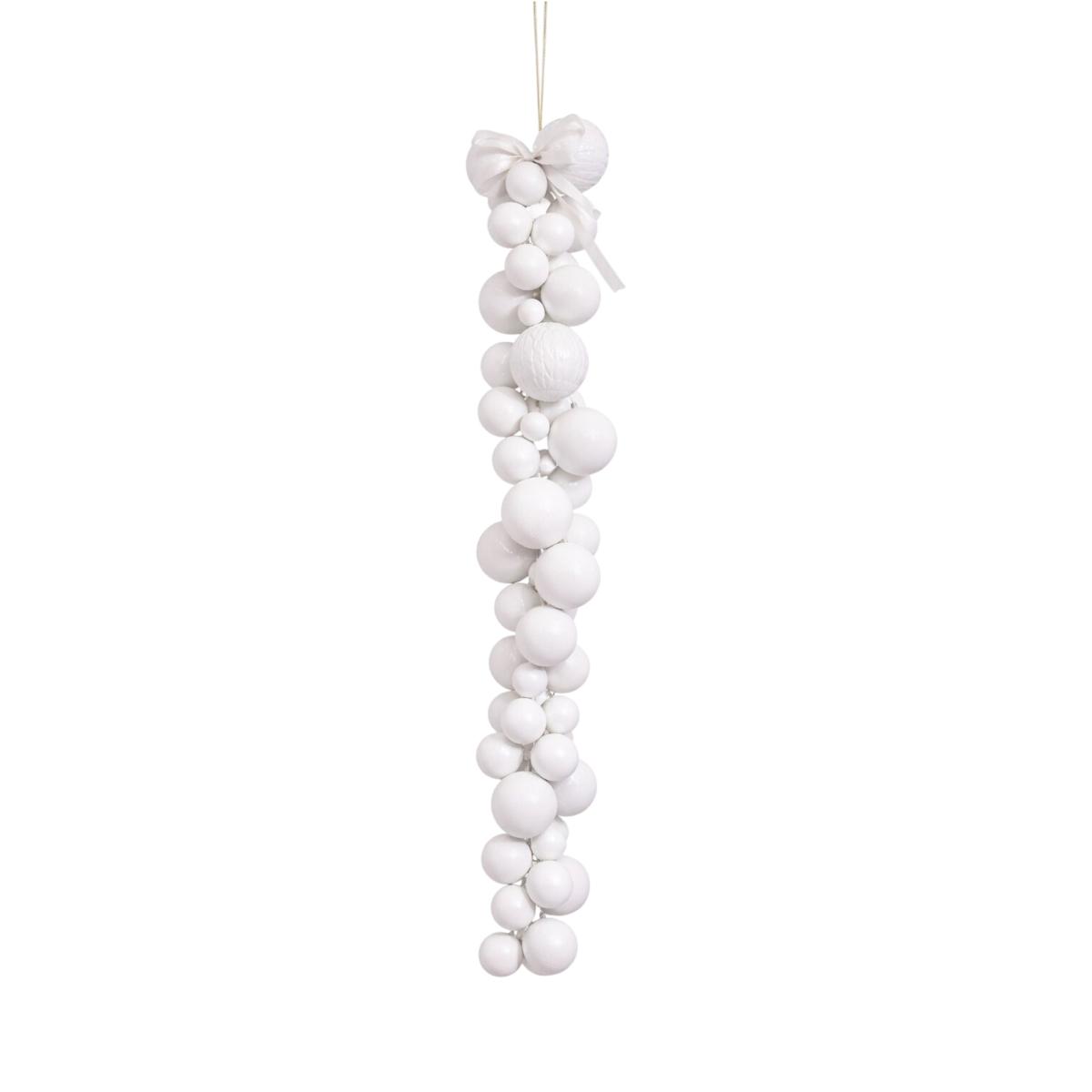 Pallina natalizia pvc bianca grappolo Set 100 pz