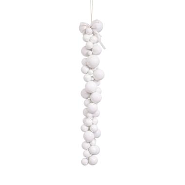 Pallina natalizia pvc bianca grappolo Set 100 pz