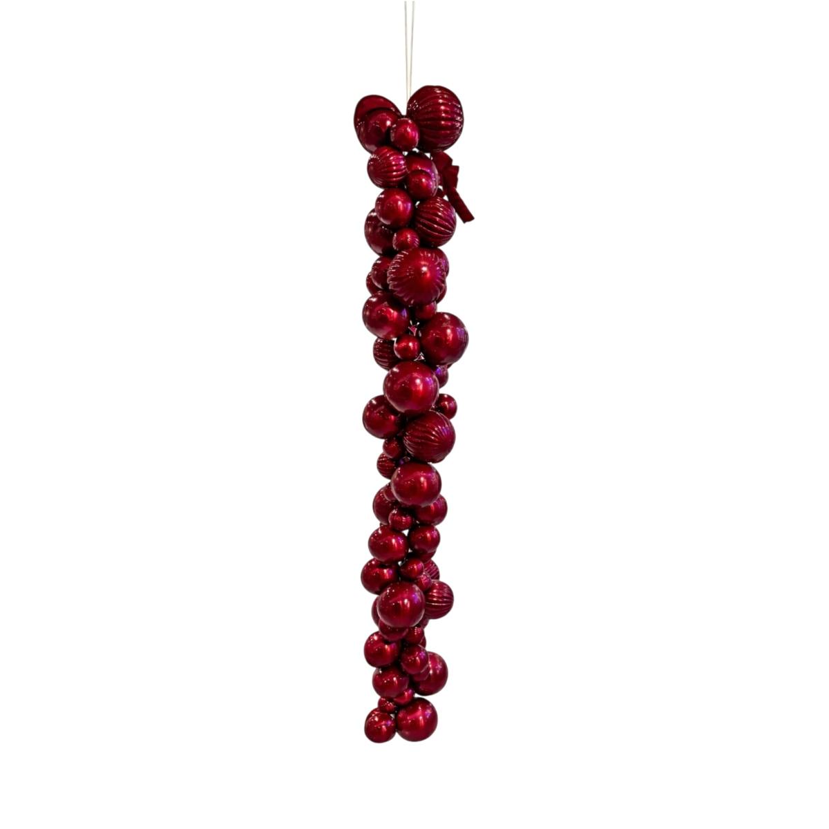 Pallina natalizia pvc bordeaux grappolo Set 100 pz