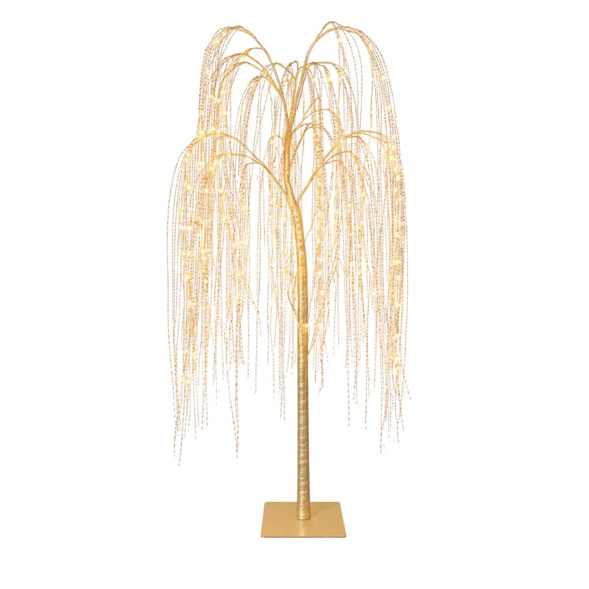 Albero 153 cm Natale 234 LED salice oro bianco caldo