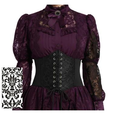Bustino corpetto nero damascato |Donna