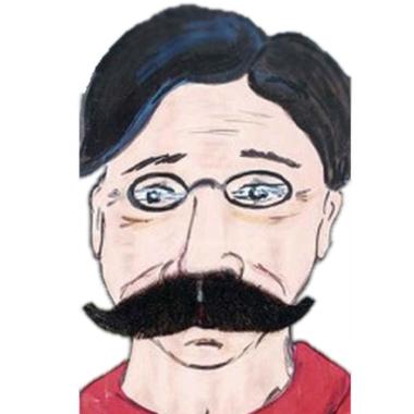 Baffi neri adesivo