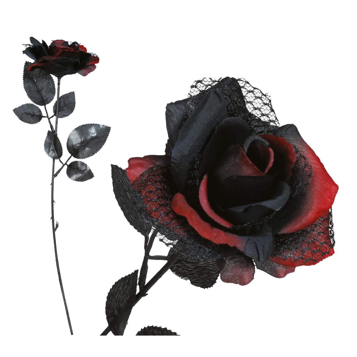Fiore 40 cm rosa nera rossa