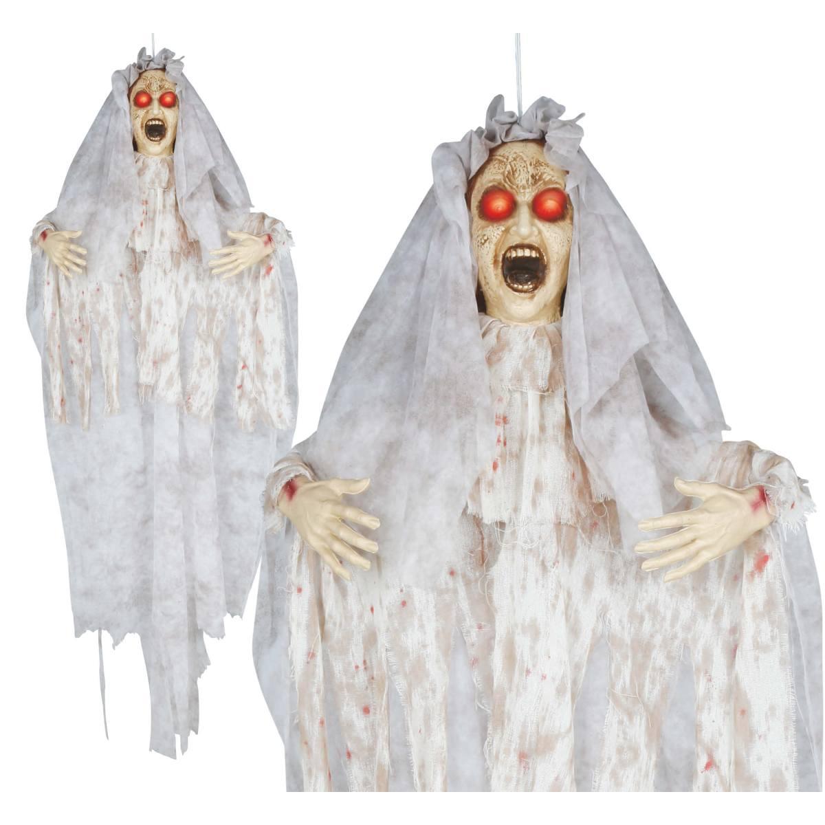 Sposa zombie cadavere luce suono movimento da appendere 168 cm