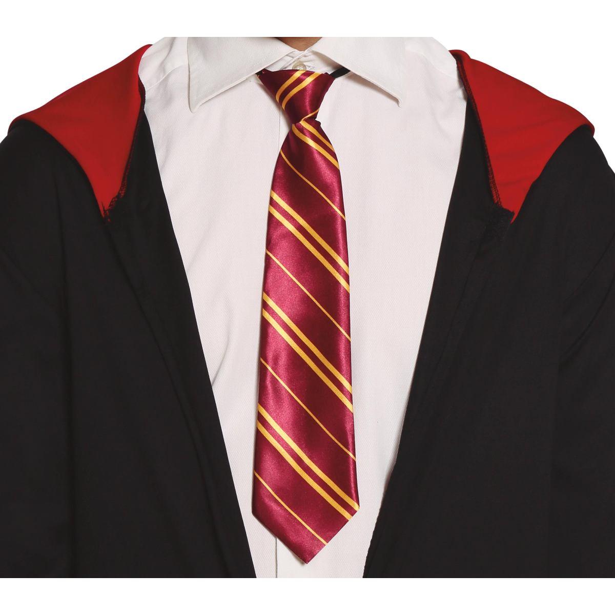Cravatta mago studente rossa righe gialle