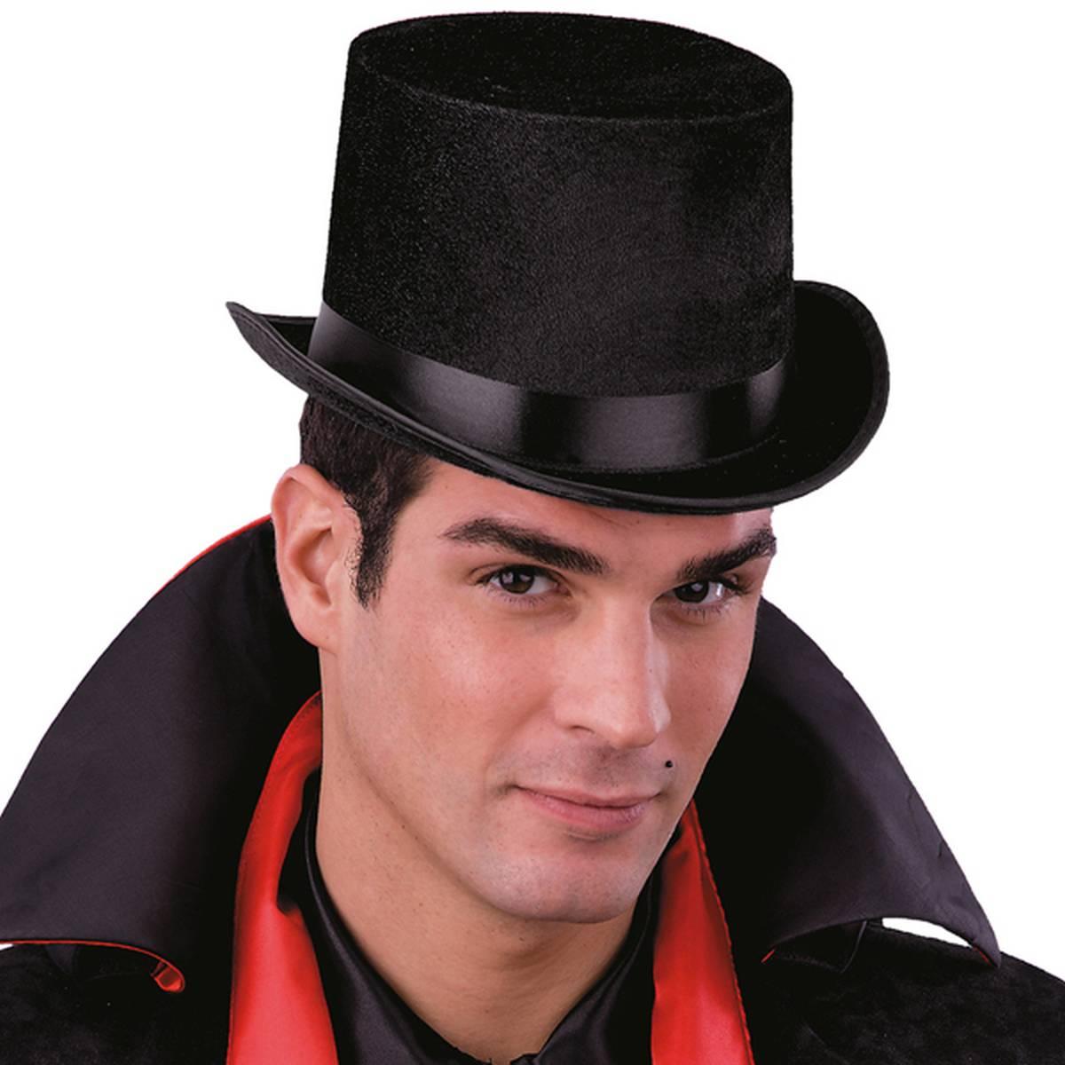 Cappello cilindro lusso velluto nero