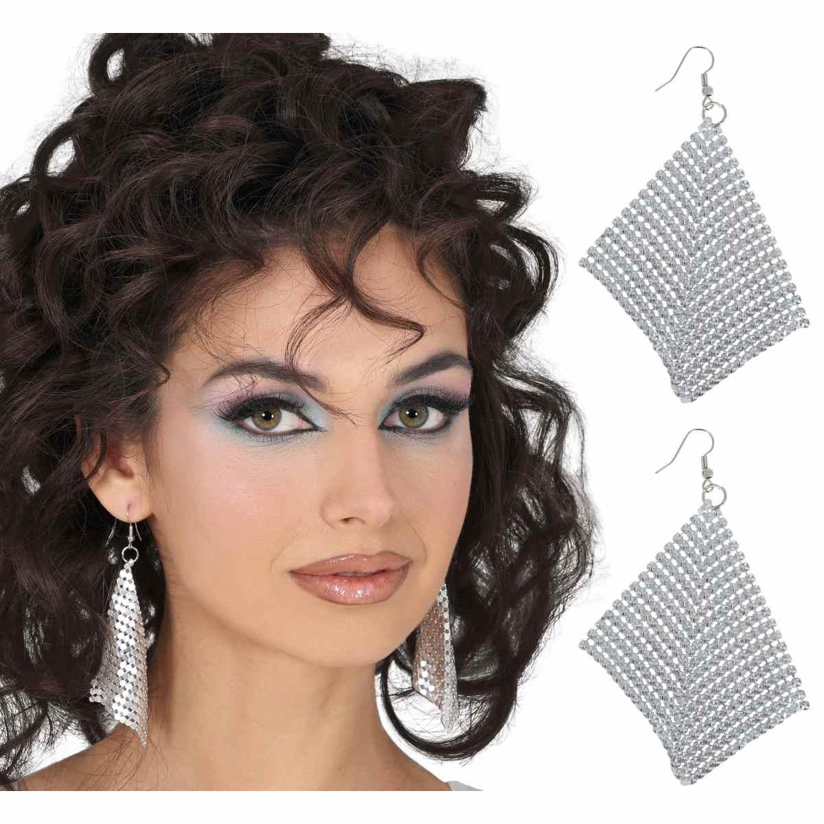 Orecchini disco argento metallico