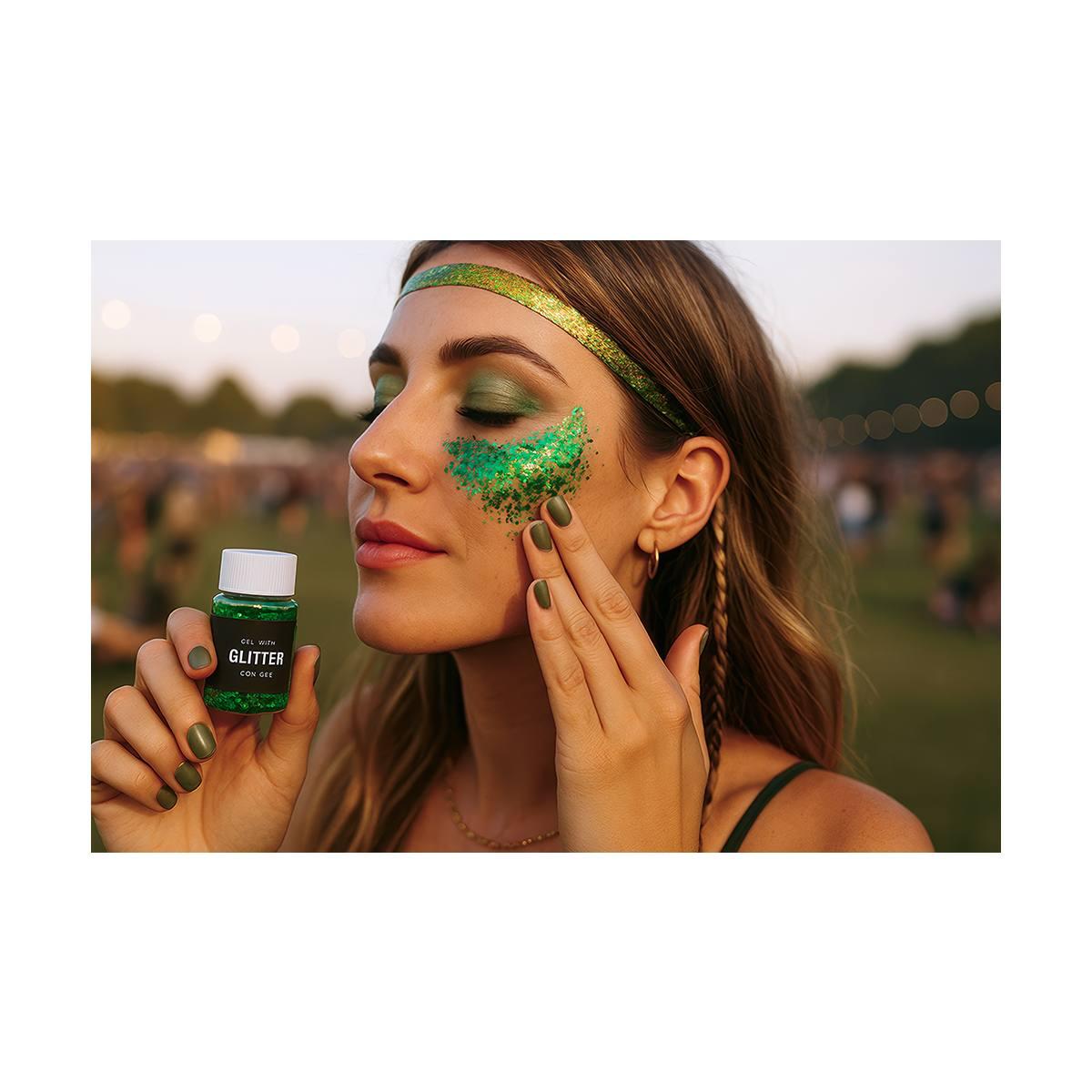 Trucco gel glitter verde gr 20