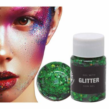 Trucco gel glitter verde gr 20