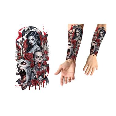 Tatuaggi rimovibili corpo vampiri con rose