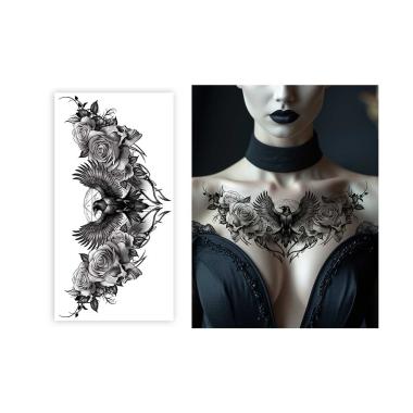 Tatuaggi rimovibili collo corvi