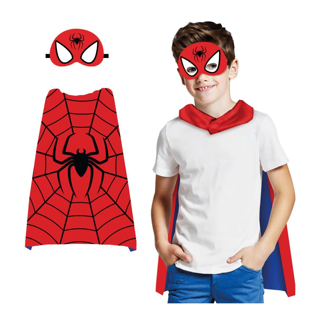 Mantello super hero ragno con mascherina Set