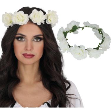 Corona fiori rose bianche