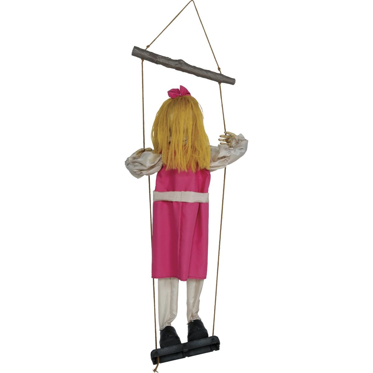 Bambola zombie su altalena luci suono movimento 105 cm