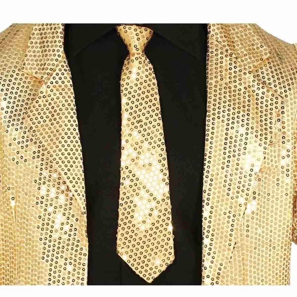 Cravatta paillettes oro