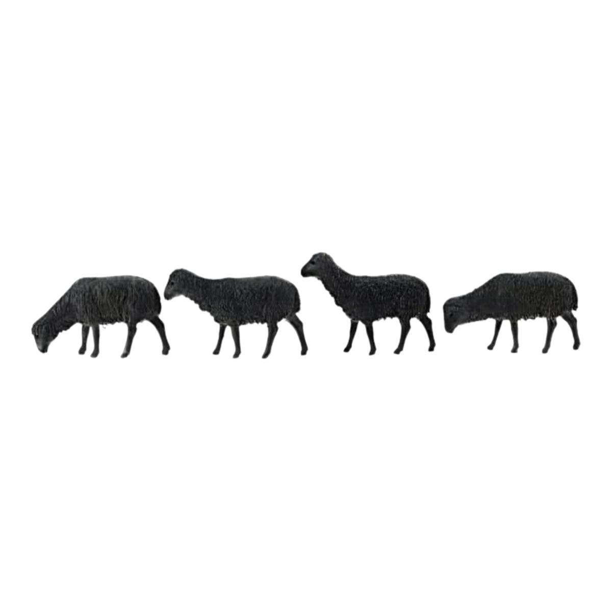 Animali Moranduzzo 12 cm pecore nere cm set 4 pz