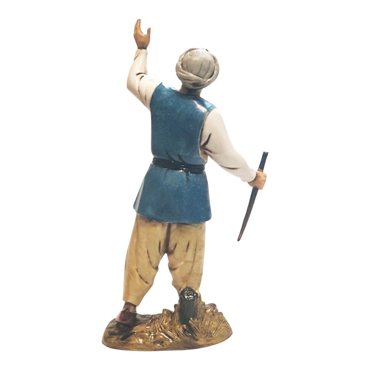 Statua Moranduzzo 12 cm cammelliere turco azzurro