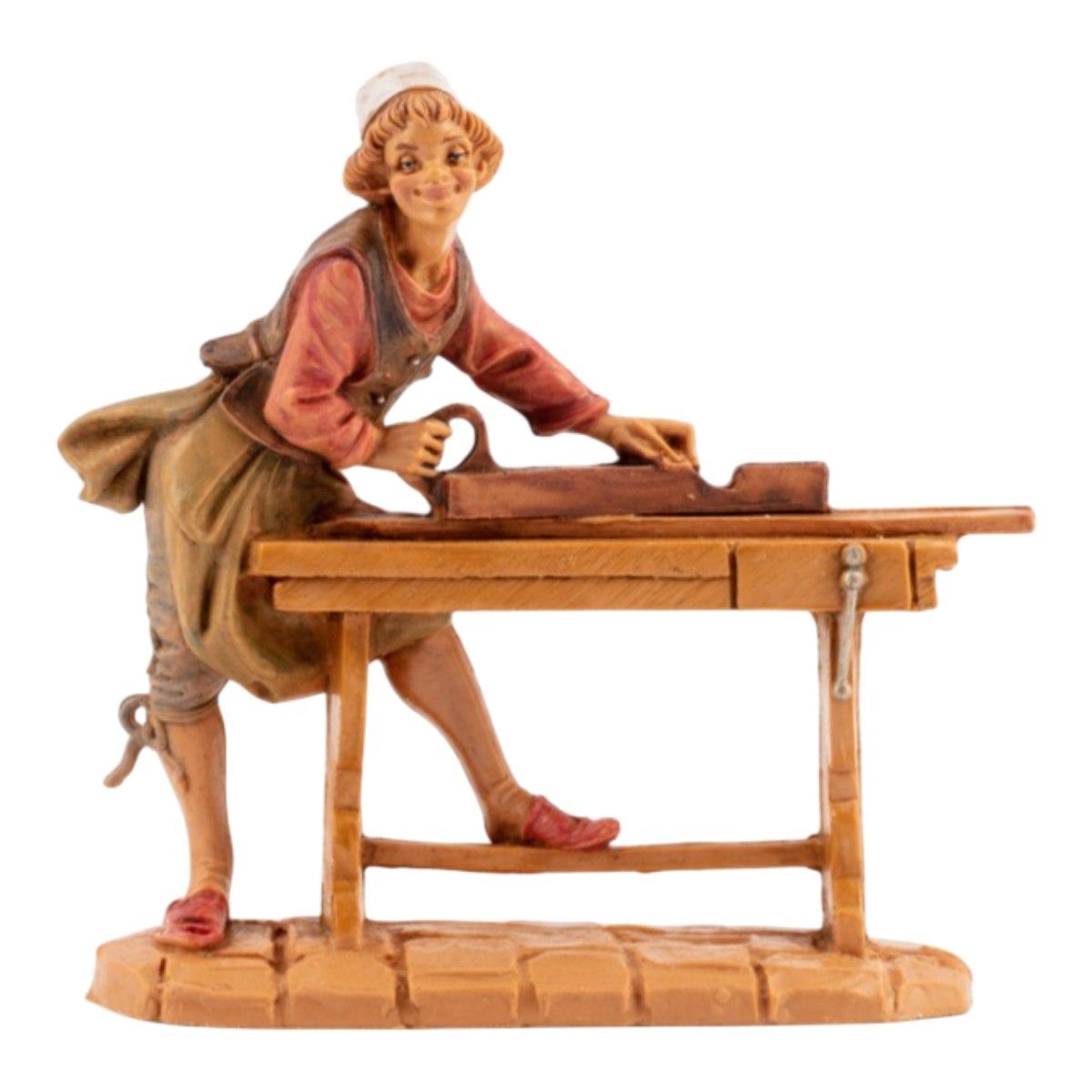 Statua 10 cm pastore falegname con pialla